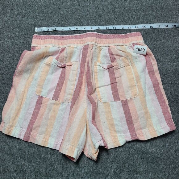 Gap Womens Shorts Small Linen Multicolor Stretch Stripe Beach Party Boho‎ - Picture 6 of 7